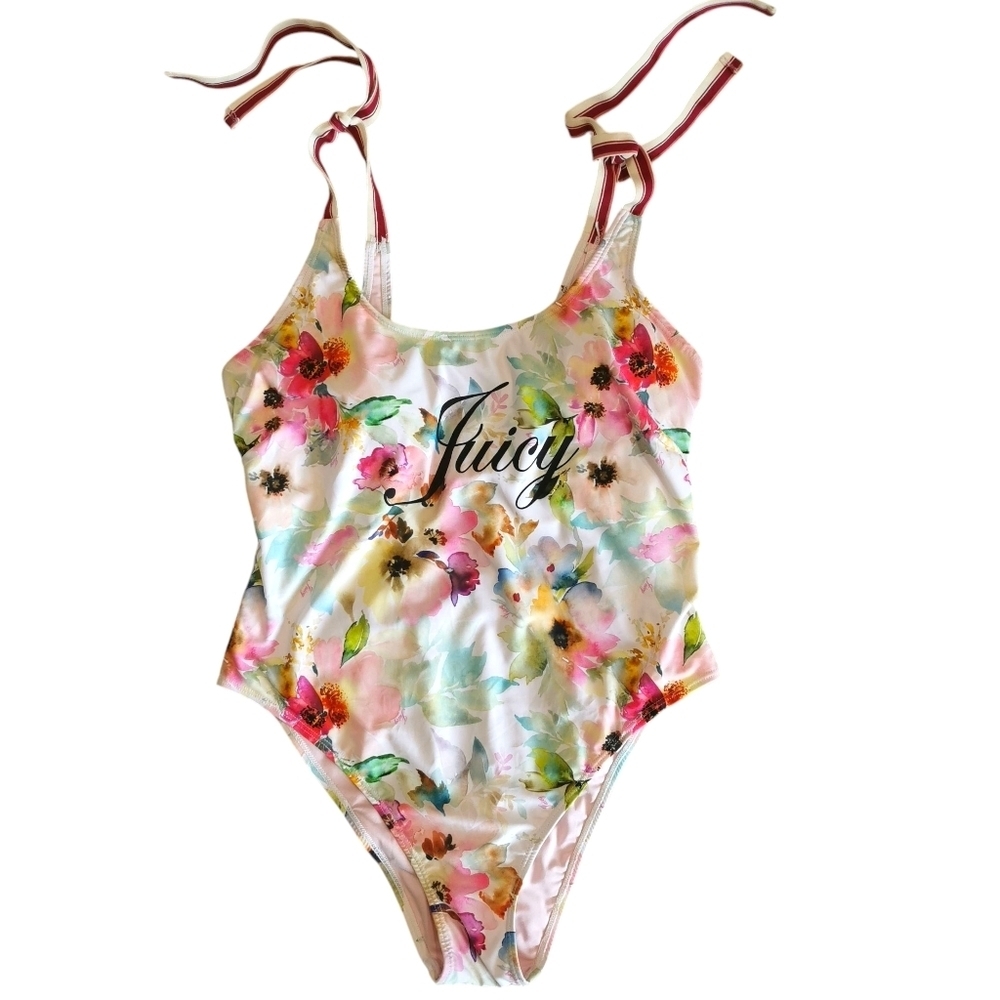 Juicy Couture Logo One Piece Pink Pastel Swimsuit - Sz XL